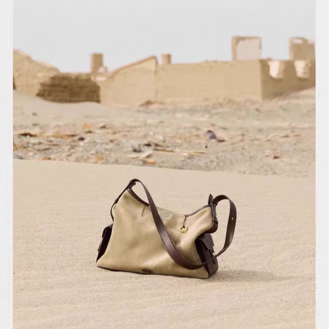 Genuine Leather Crossbody Laptop Hobo Bag