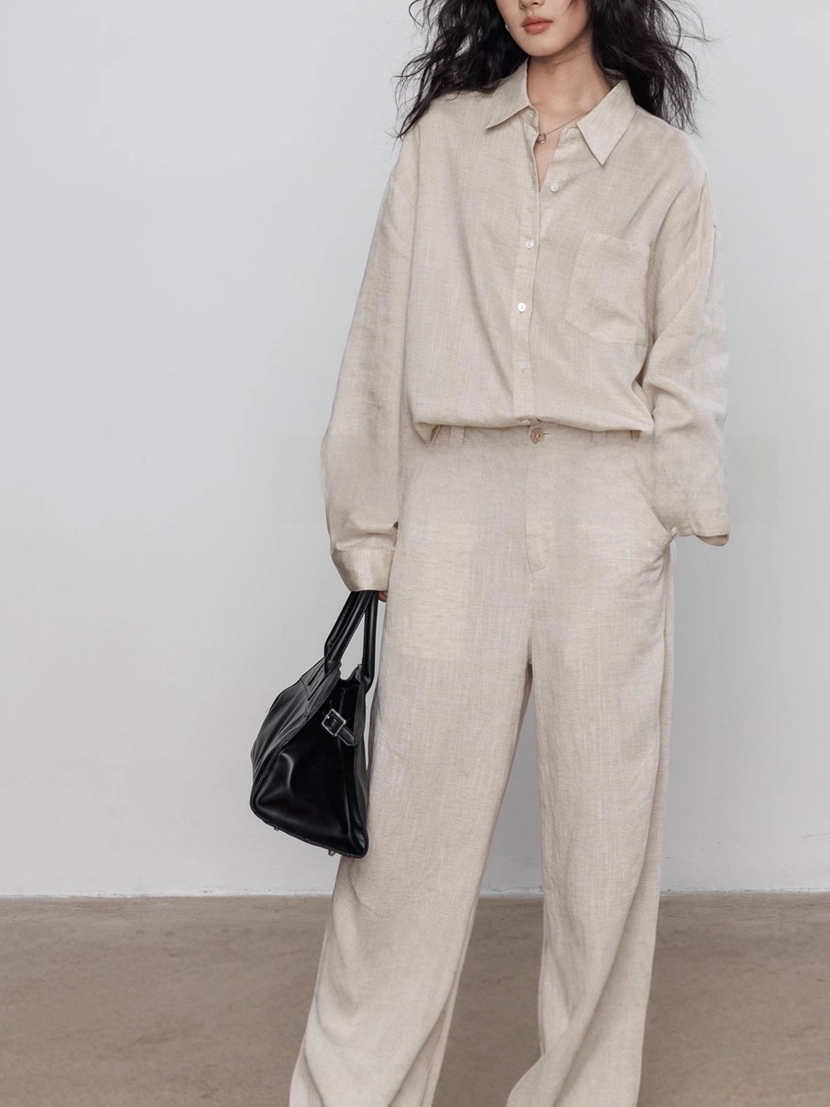 Jessa Linen Long-Sleeved Shirt