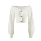Feliza | Off-Shoulder Mohair Blend Cardigan