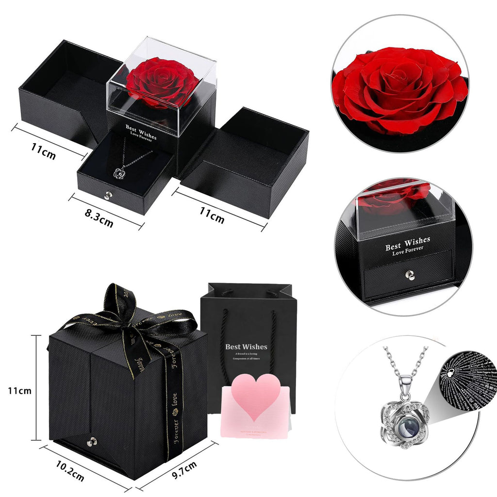 Heart-shaped Zircon Projection Necklace