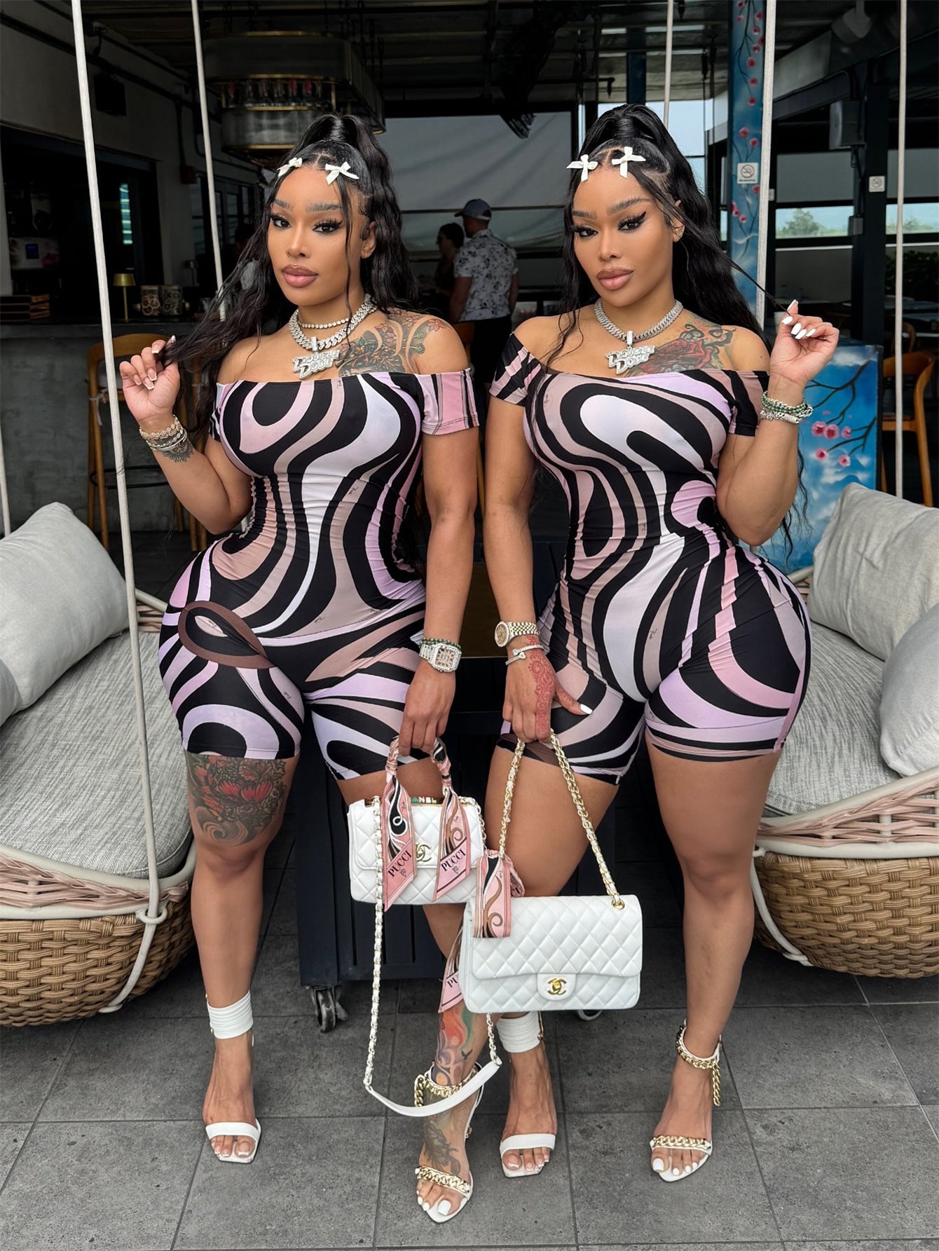 Strapless Geometric Print Slim-fit Jumpsuit