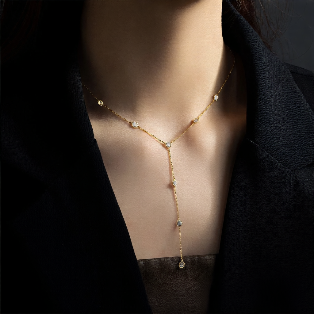 Sterling Silver Diamond Tassel Necklace