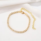 Shining natural diamonds the necklace on the foot