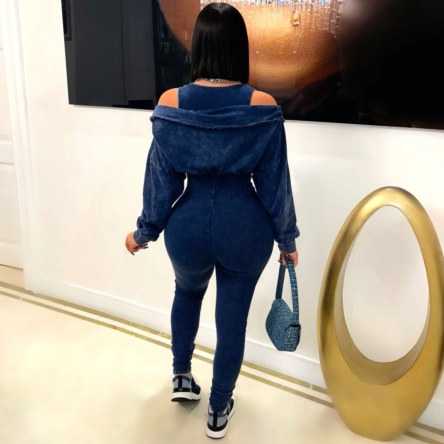 Off-Shoulder Tight Jumpsui