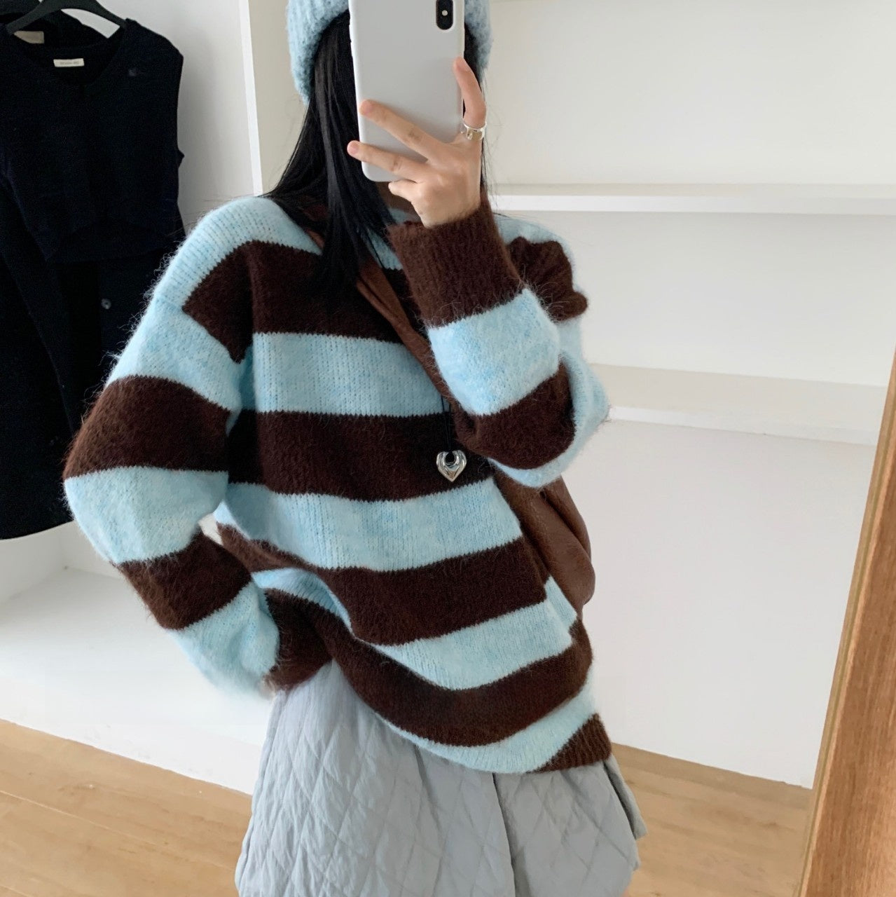 Alpaca wool striped sweater