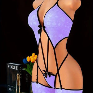 French Slim-Fitting One-Piece Underwear with Stockings