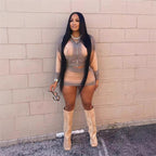 Hooded Slim-fit Vest and Skirt Set