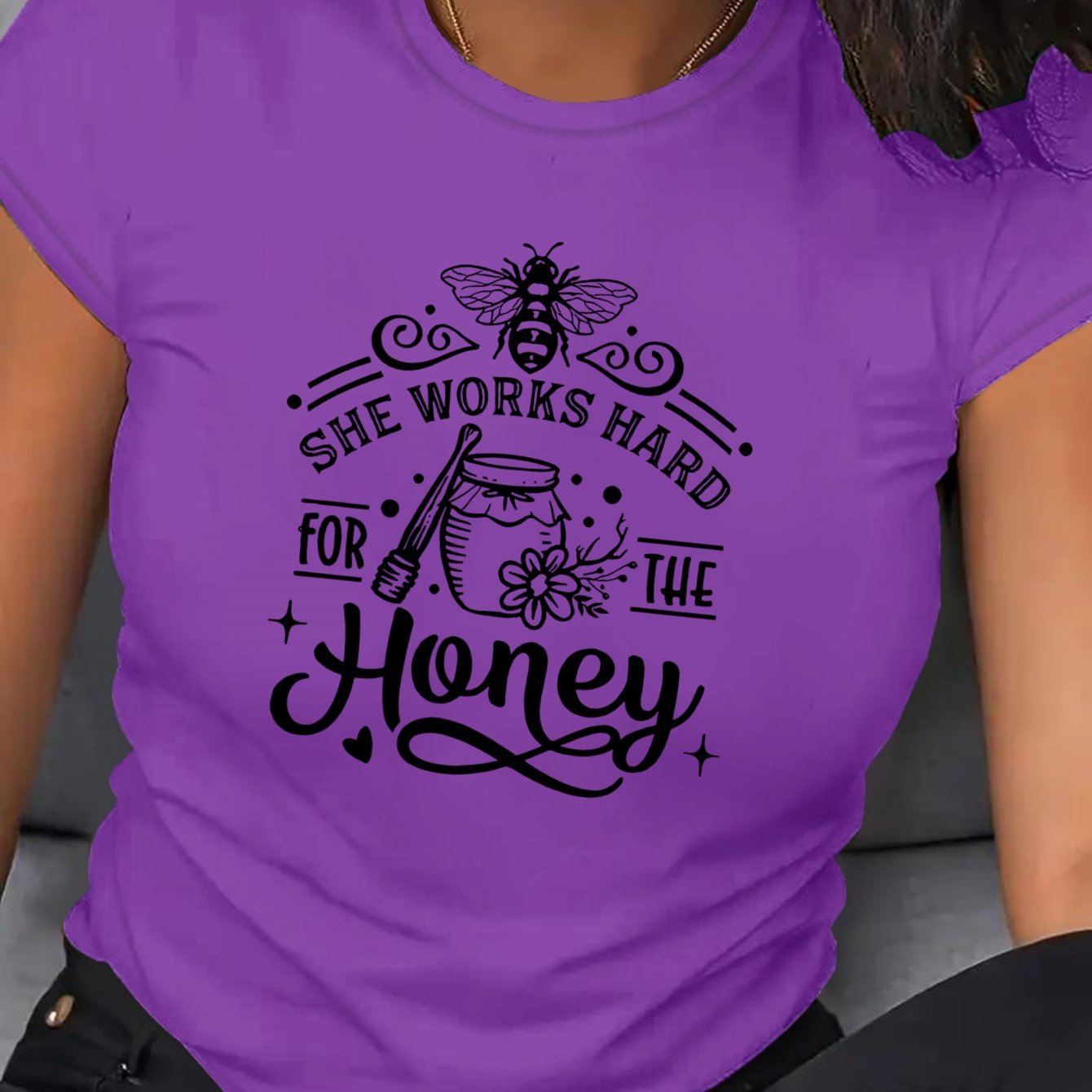 Ladies Cotton Short Sleeve Print Sweatshirts