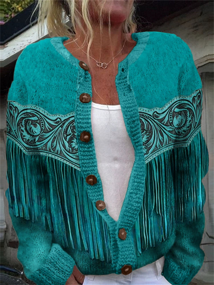 Geometric 3D Print Womens Cardigan Sweater