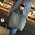 Large capacity genuine leather crossbody shoulder bag