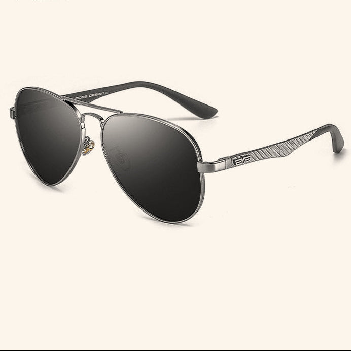 Sunglasses with 'Caponi' branding on a white background