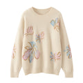 Cashmere butterfly flower sweater