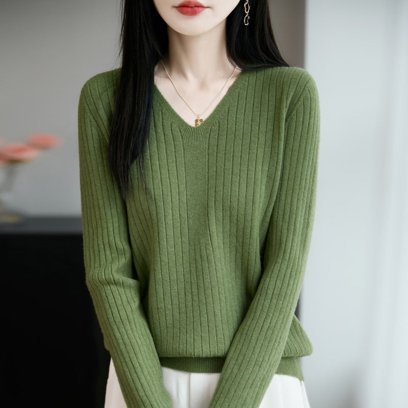 Millie V-neck knit top for women