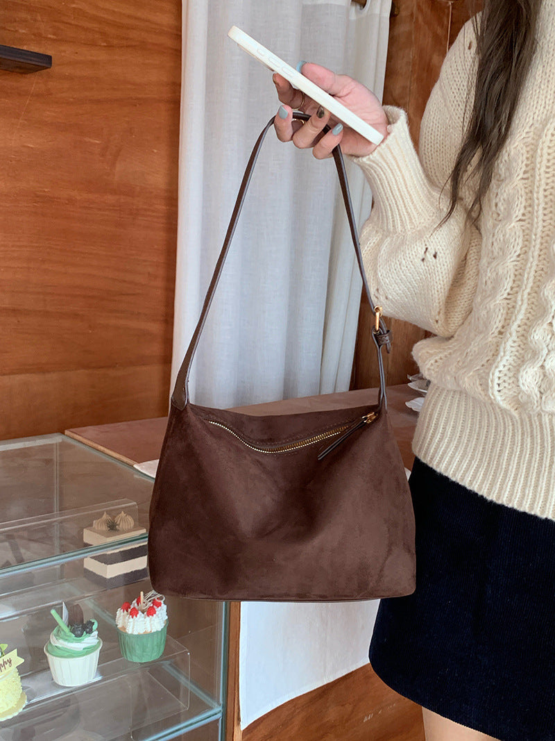 Retro Suede Underarm Handbag