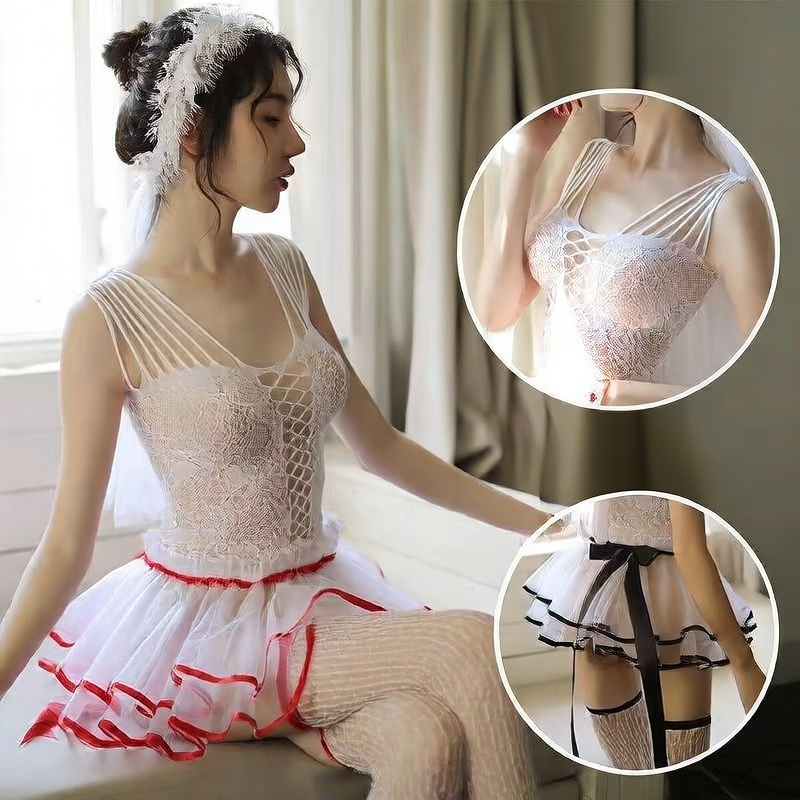 Womens Mesh Lingerie Pajama Set