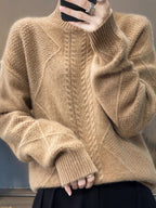 Diamond Twist Autumn and Winter Turtleneck Sweater