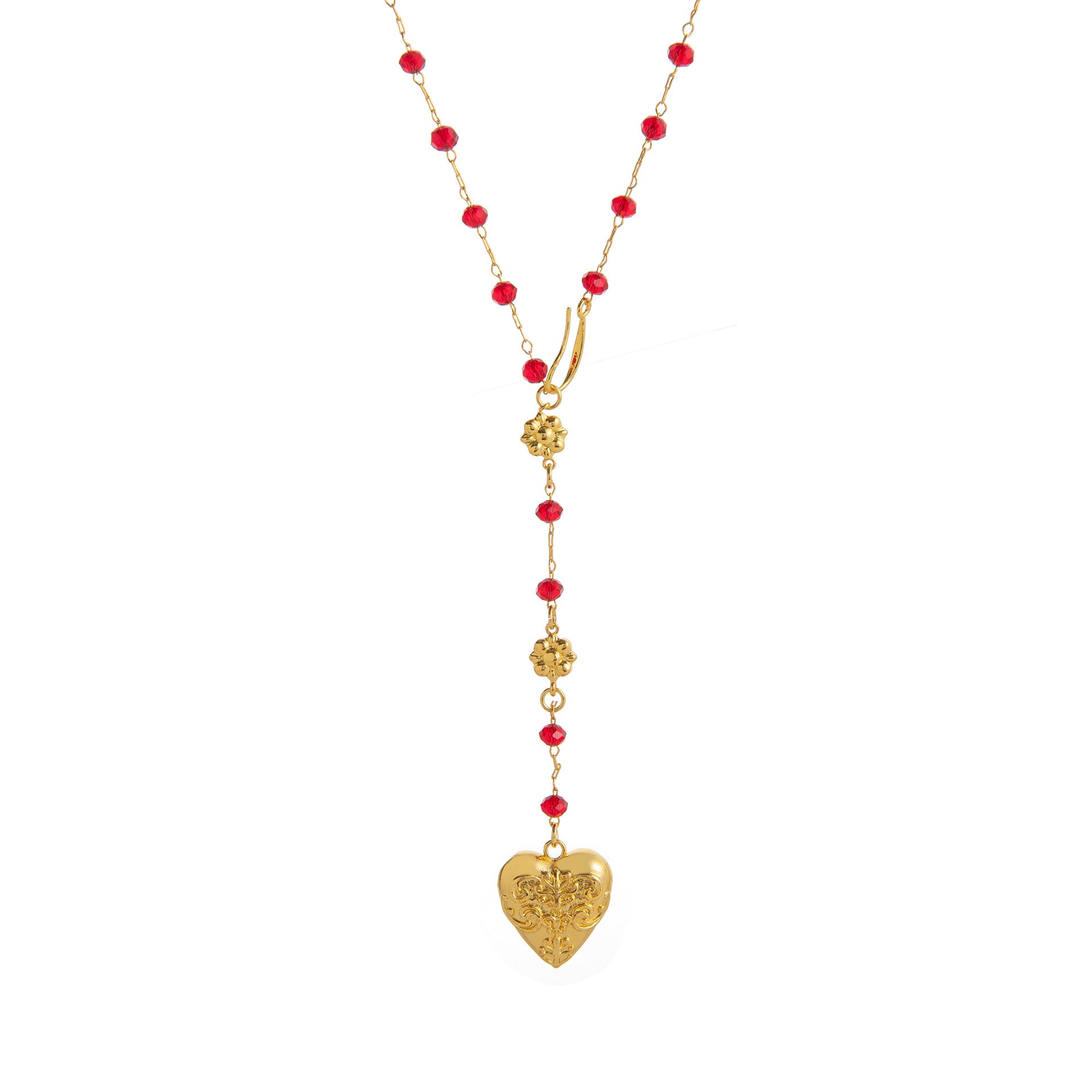 Vintage Heart Pendant with 18K Gold Plating