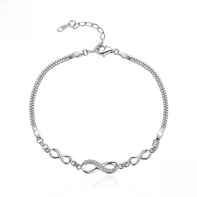 Sterling Silver Infinity Symbol Bracelet for Women