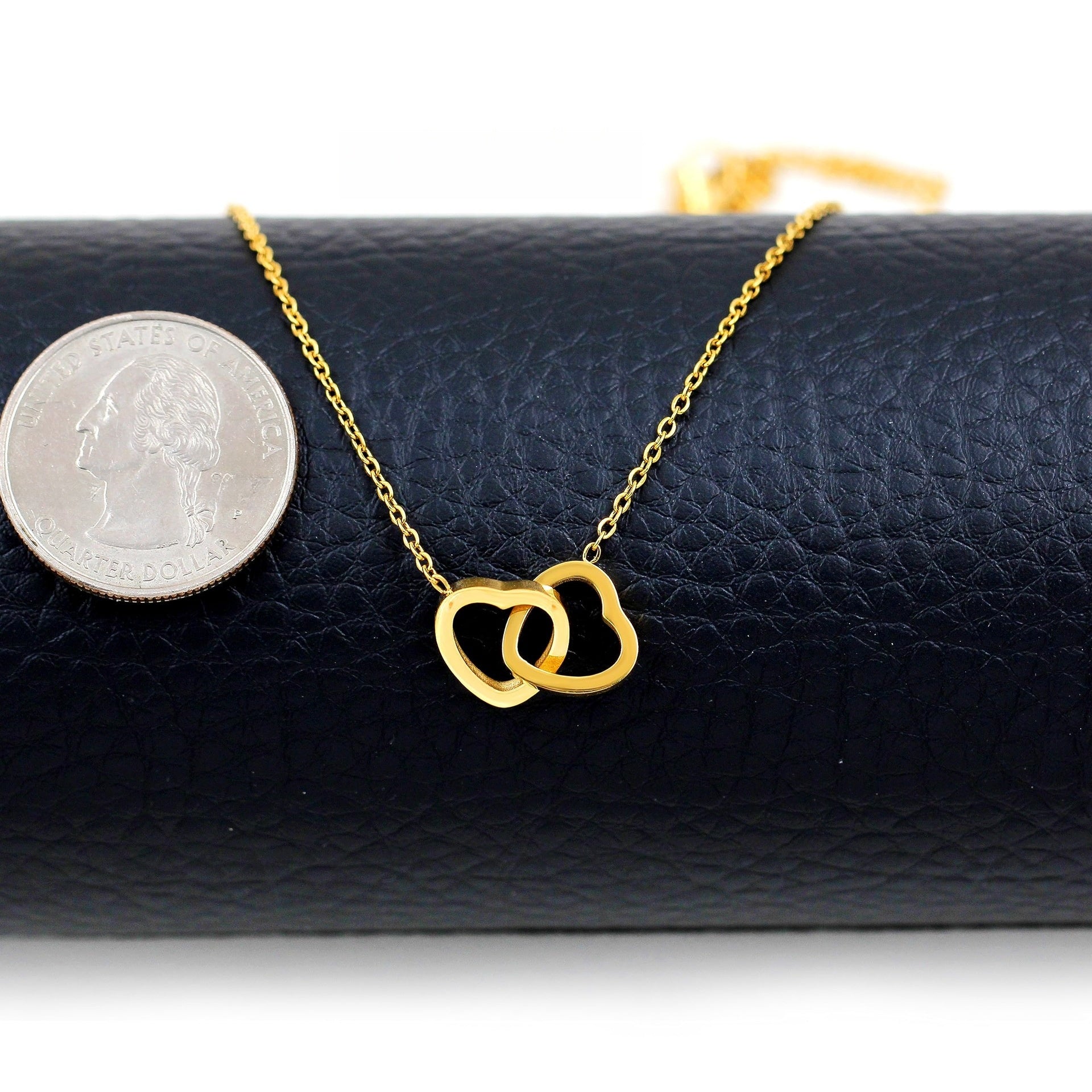 Double Heart Engraved Necklace with Gift Box