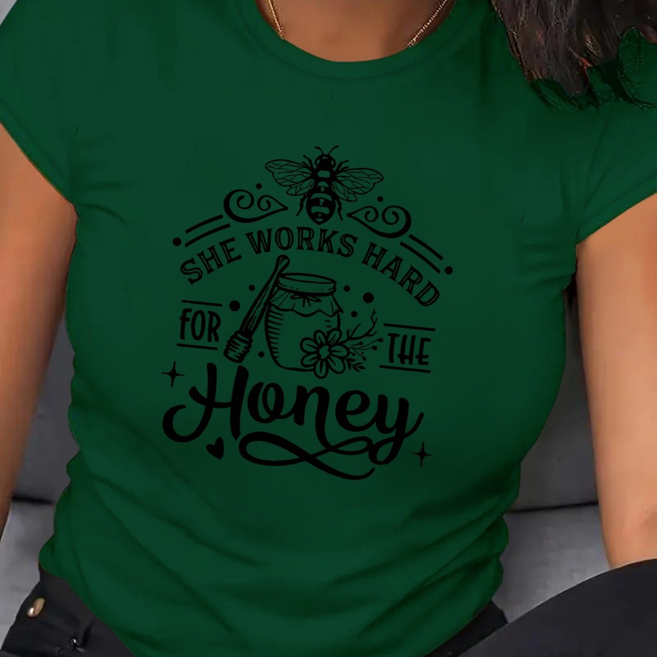 Ladies Cotton Short Sleeve Print Sweatshirts