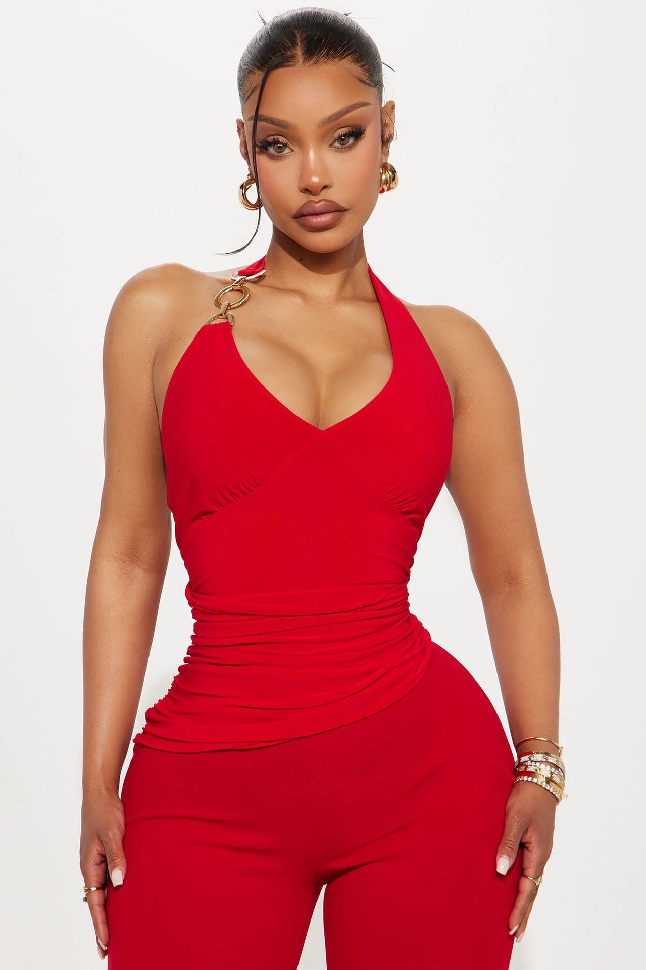 Women's Halterneck Lace-Up Two-Piece Set