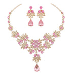 violet crystal water drop necklace