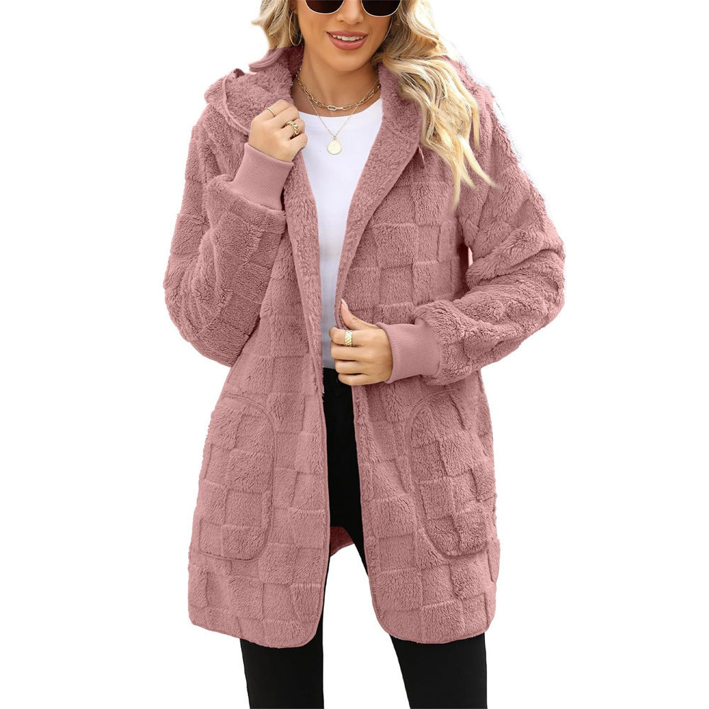 Pia hooded plush coat
