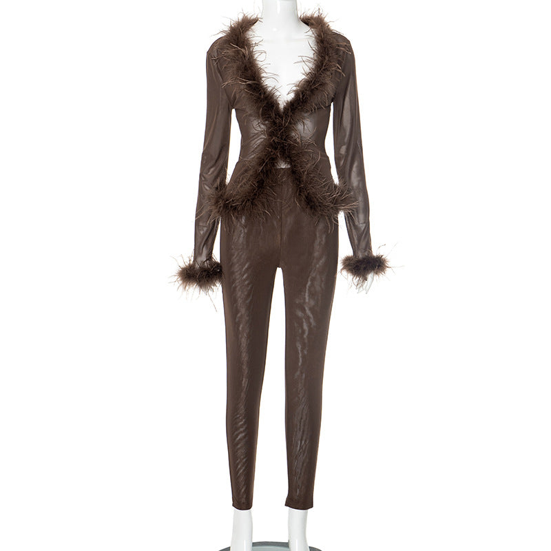 Long Sleeve Top with Tight Pants