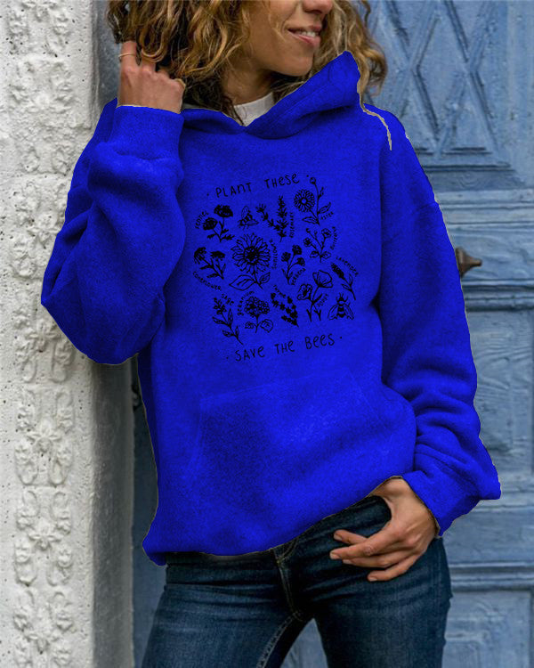 Hooded Sweat Flower Print