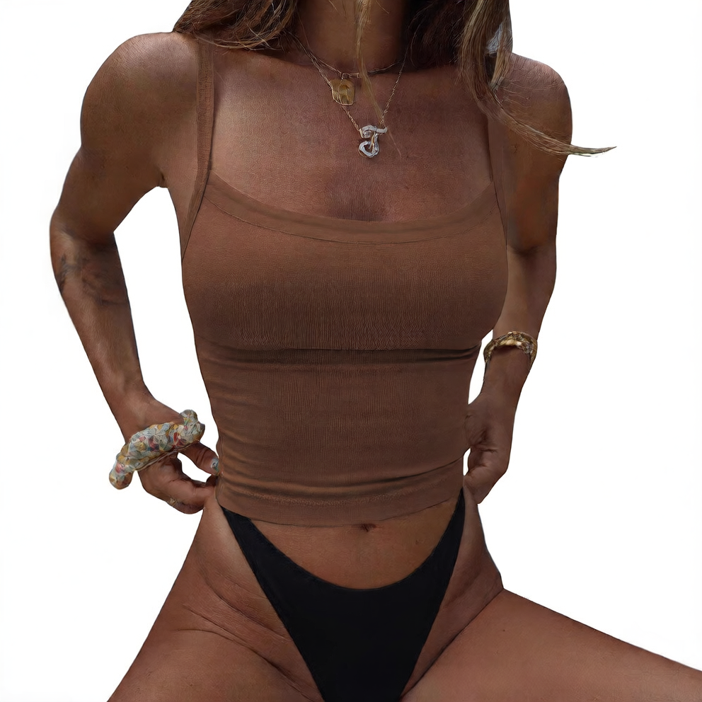 Hot girl tight short halter top