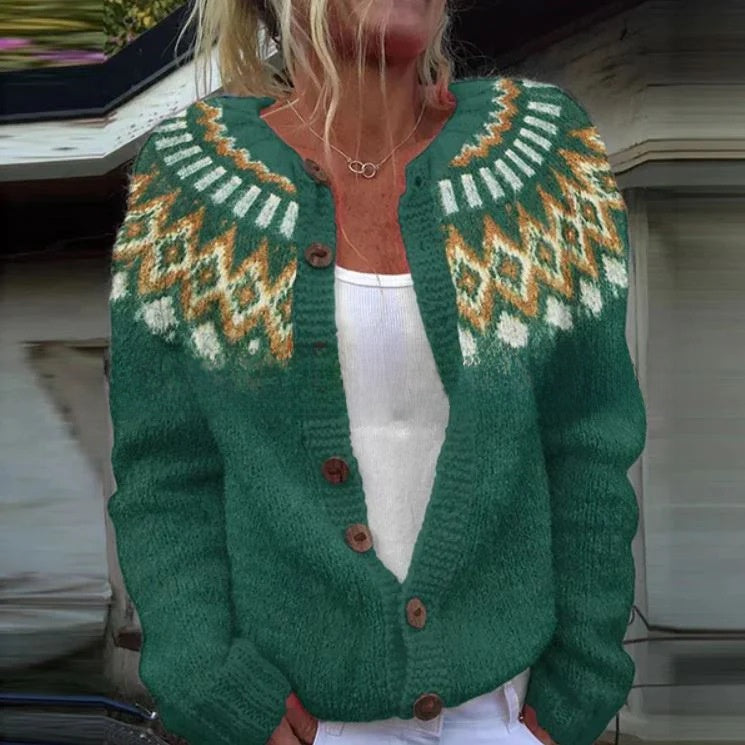 Geometric 3D Print Womens Cardigan Sweater