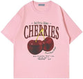 Cherry-printed T-shirt, casual summer short-sleeved shirt