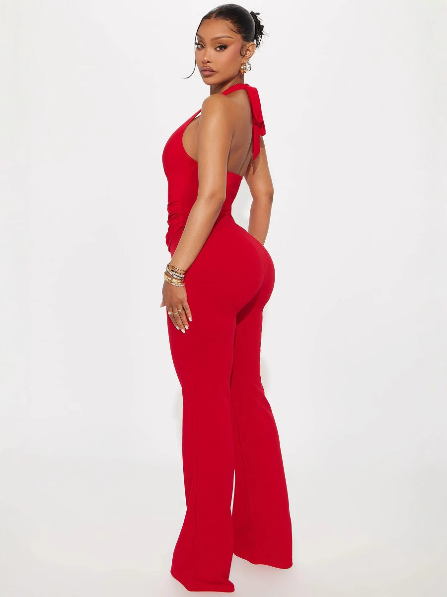 Women's Halterneck Lace-Up Two-Piece Set