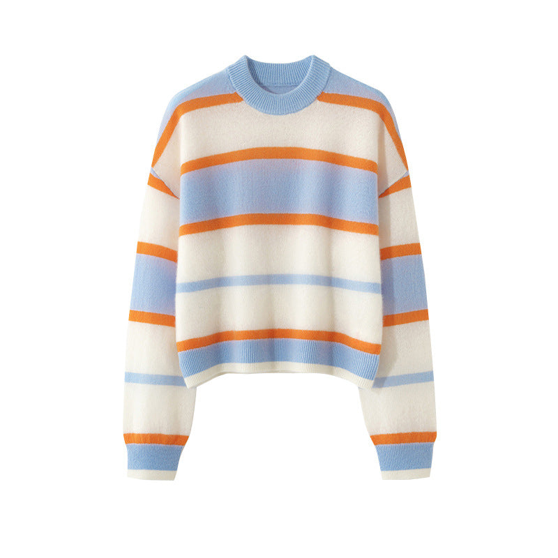 Goat hair wide round-neck sweater