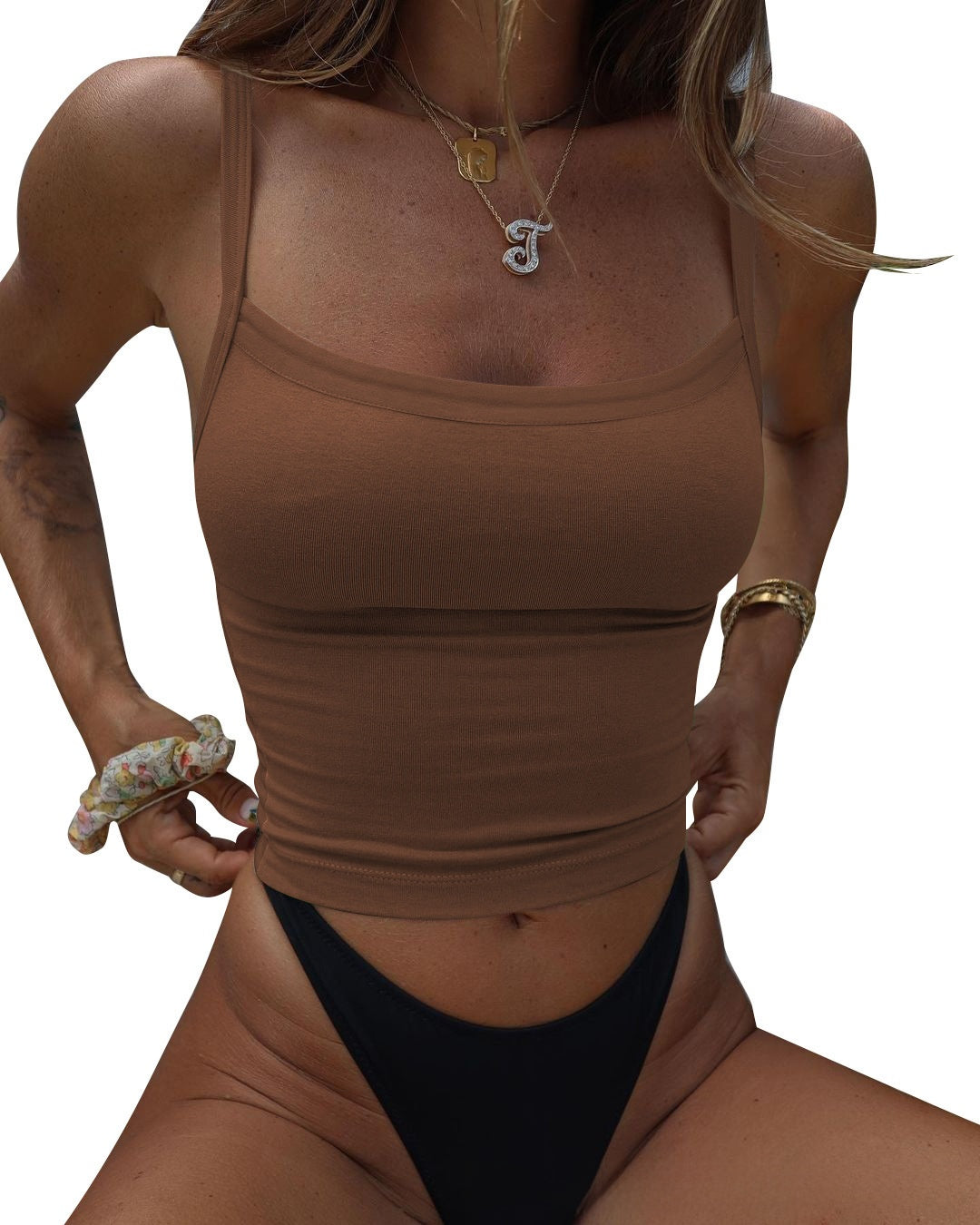 Hot girl tight short halter top