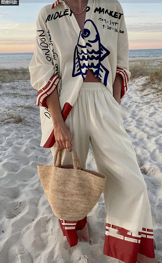 women colorful beach suit set