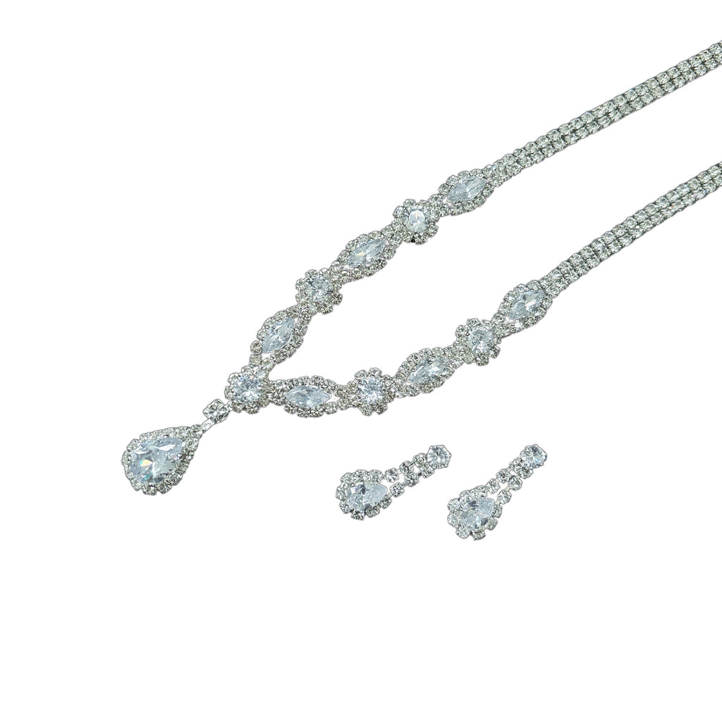 Elegant zircon necklace & earrings