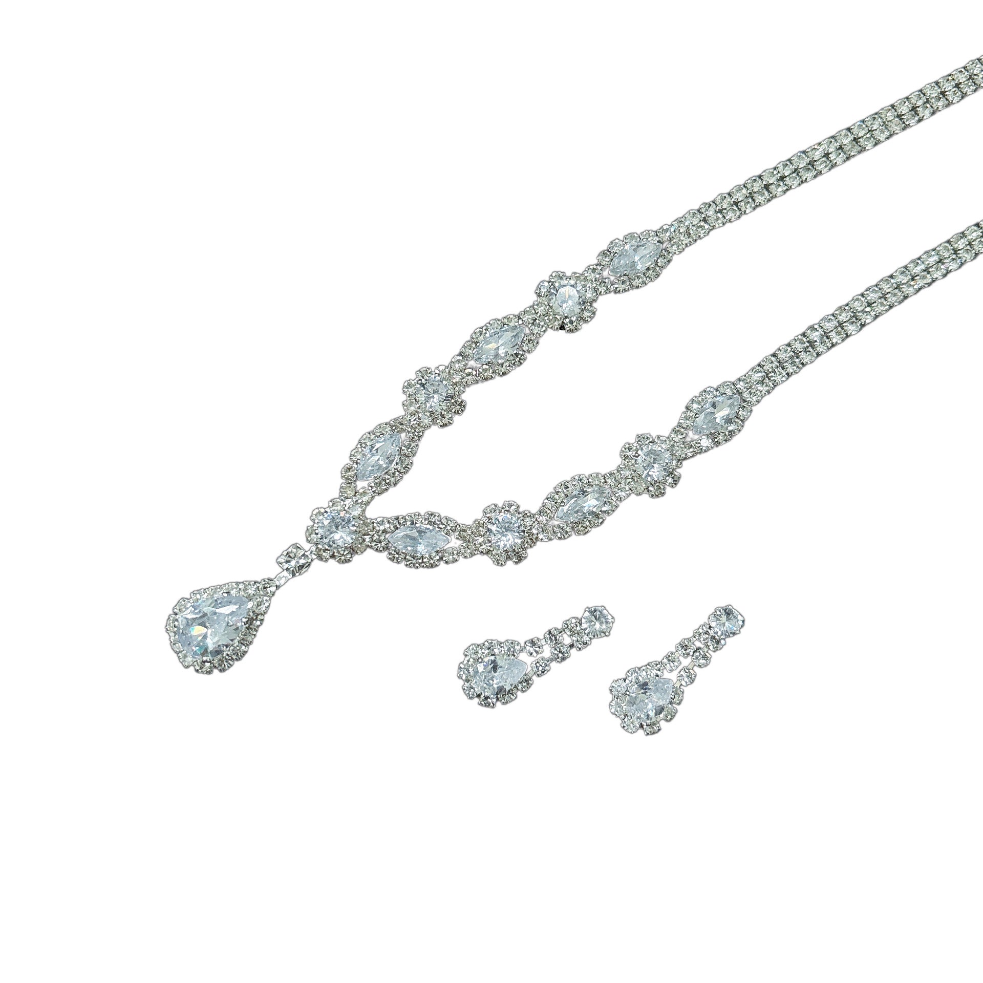 Elegant zircon necklace & earrings