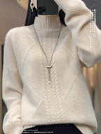 Diamond Twist Autumn and Winter Turtleneck Sweater