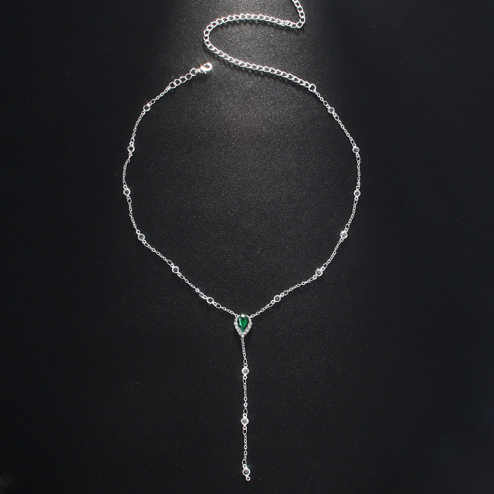 Water Drop Zircon Necklace for Women