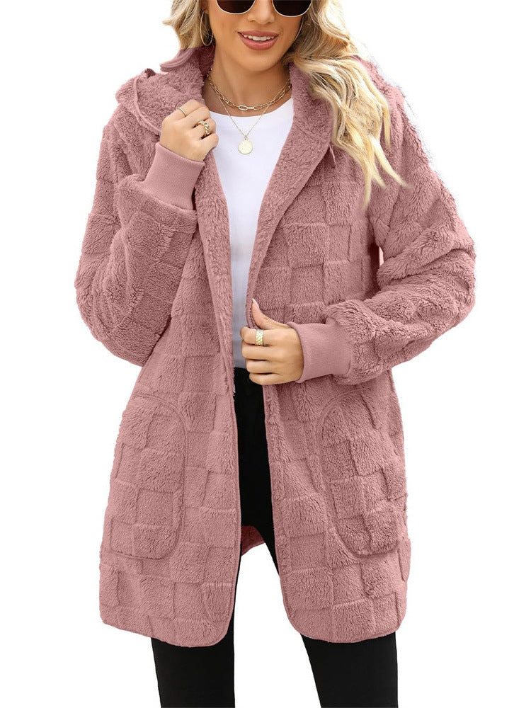 Pia hooded plush coat