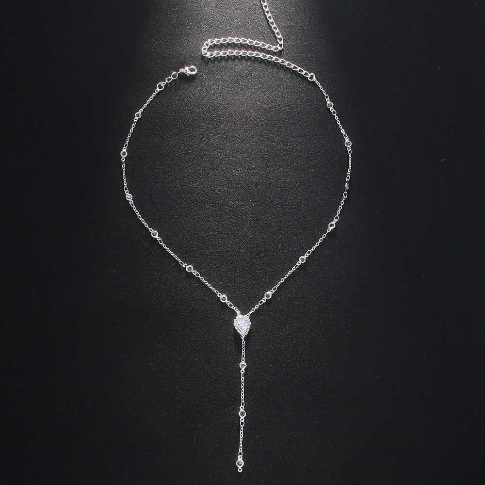 Water Drop Zircon Necklace for Women