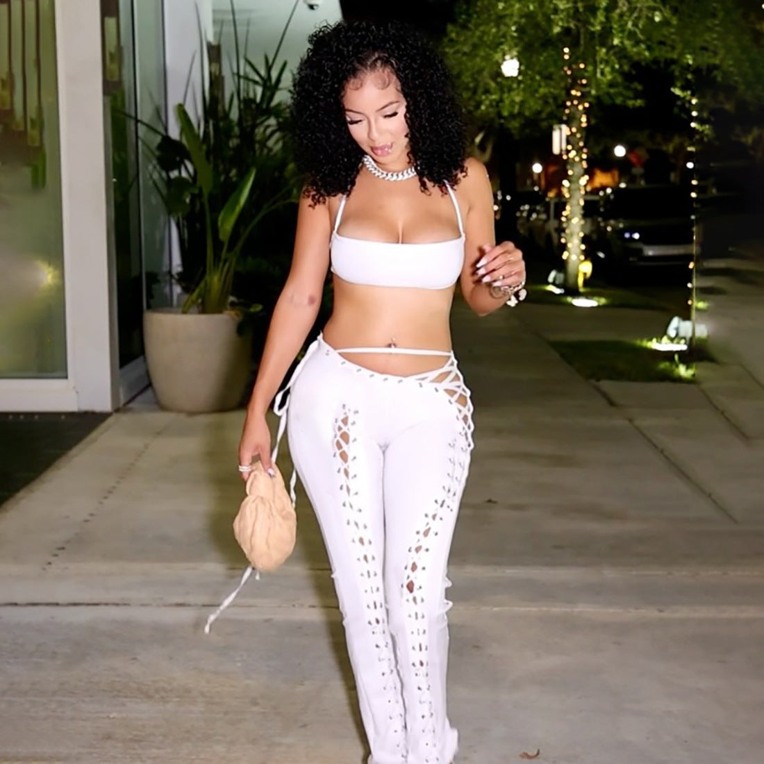 Halterneck Vest and Long Pants