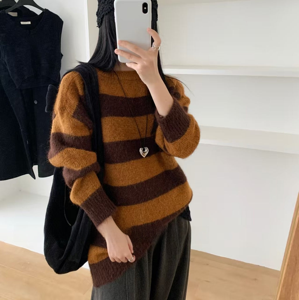 Alpaca wool striped sweater