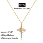 Crown Cross Beaded Necklace