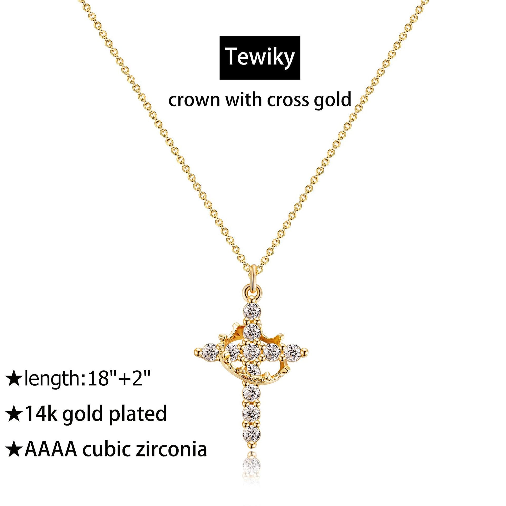 Crown Cross Beaded Necklace