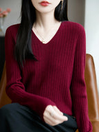 Millie V-neck knit top for women