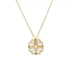 Sterling Silver Heart Clover Two-Wear Necklace