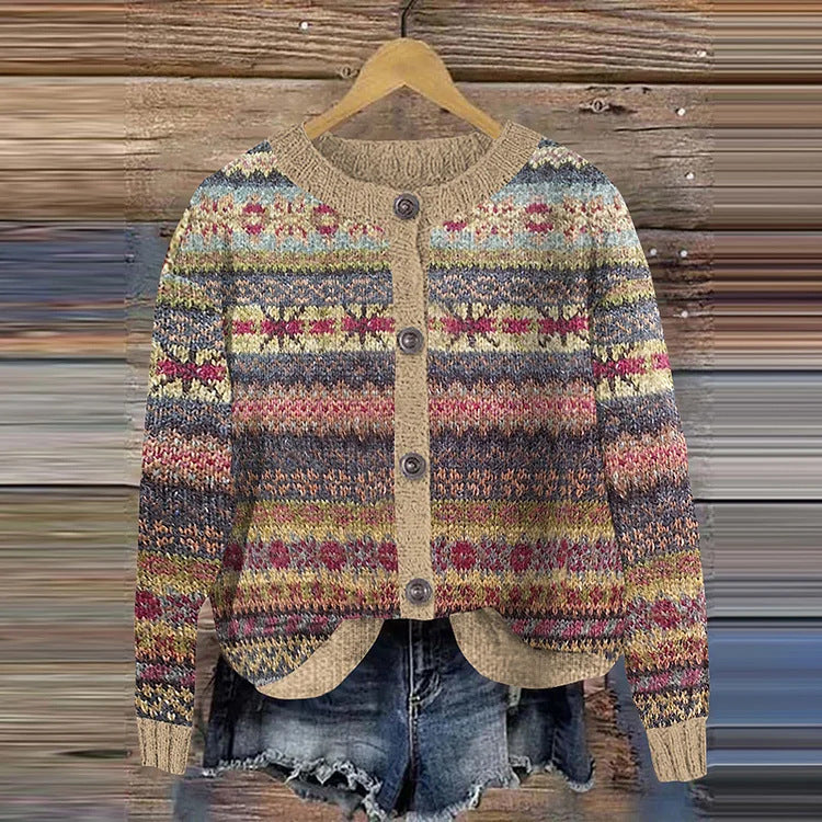 Geometric 3D Print Womens Cardigan Sweater