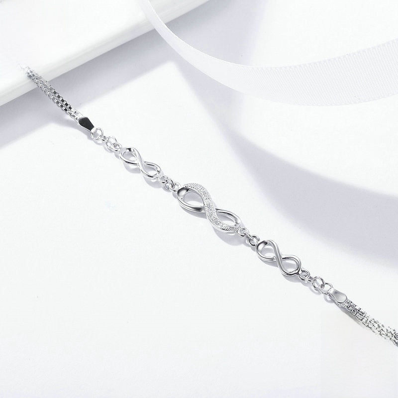 Sterling Silver Infinity Symbol Bracelet for Women